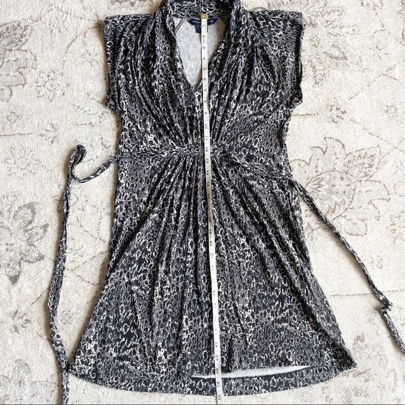 French Connection Black Printed Jersey Dress Size 4 - Picture 8 of 10